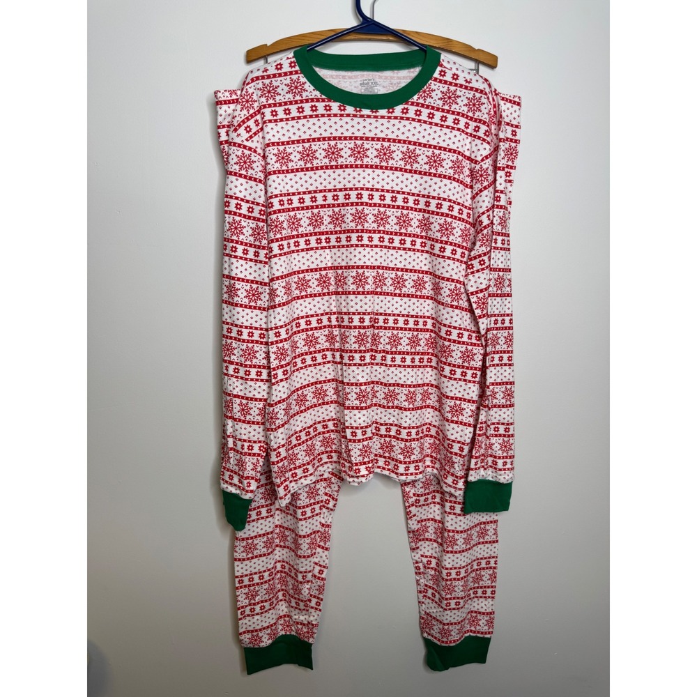 Carter's Pajama Set Adult XXL Red White Fair Isle Excellent Snowflake Holiday